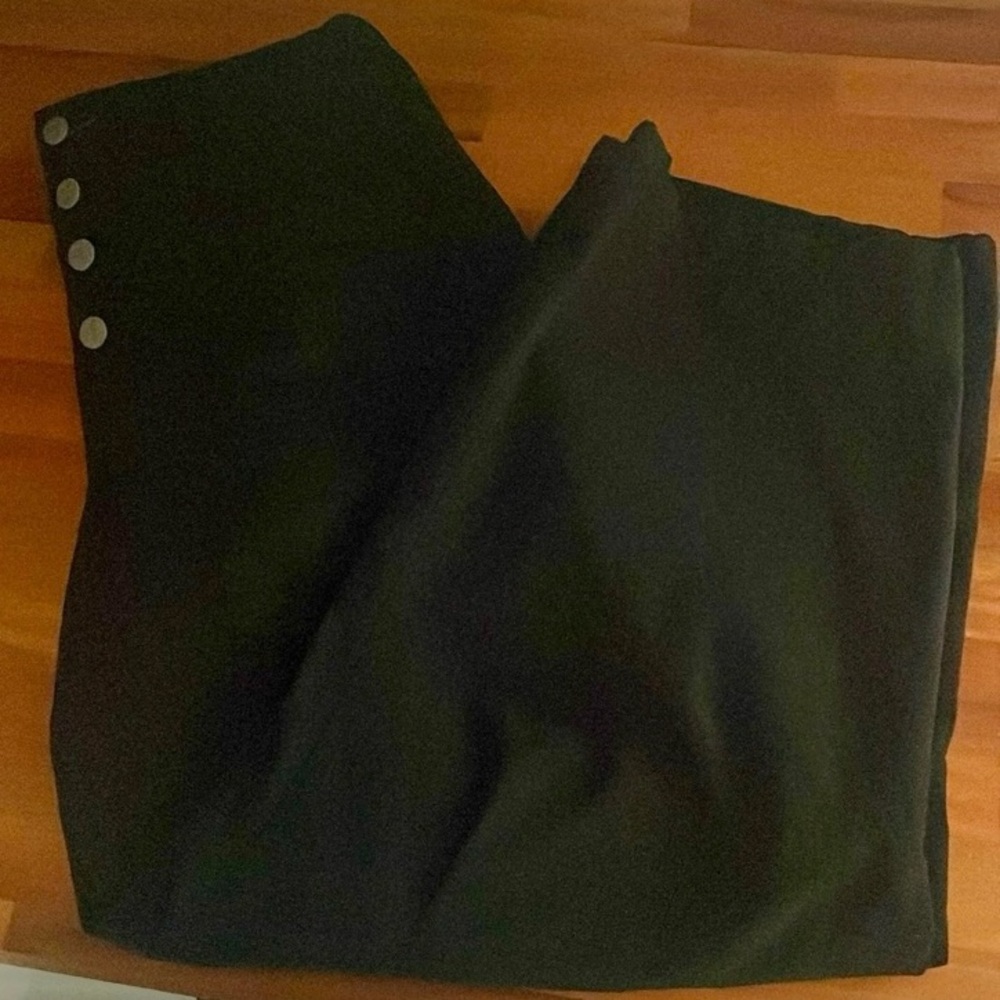 PILCRO Pants Barrel Jeans THE ARIN Buckle Back Black Linen Cotton Size 29 - Picture 8 of 16